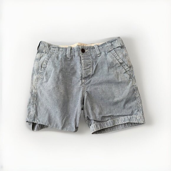 Abercrombie & Fitch Other - Abercrombie & Fitch Shorts 32 Mens Blue White Stripe Seersucker 100% Cotton